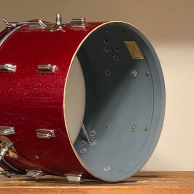 1960's Rogers Red Sparkle 20" Holiday Bass Drum 14x20 image 8