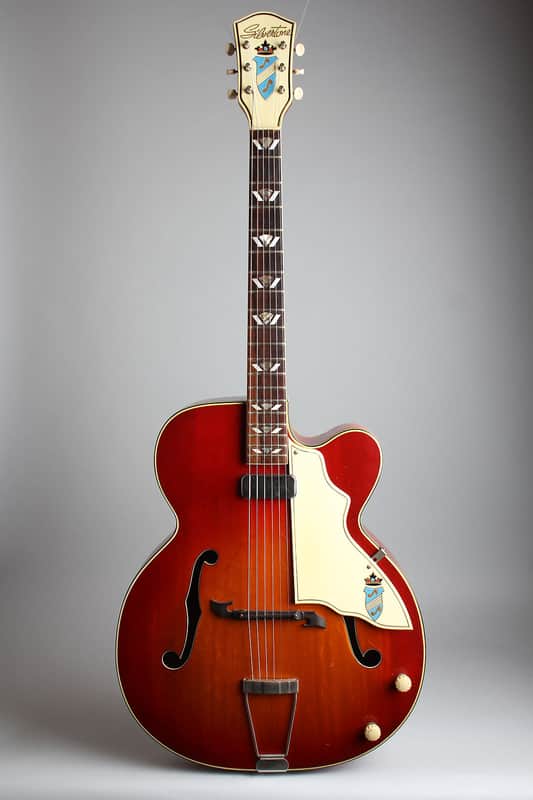 Silvertone Aristocrat 1356 Hollow Body Electric Guitar, made by Kay (1952), black tolex hard shell case. image 1