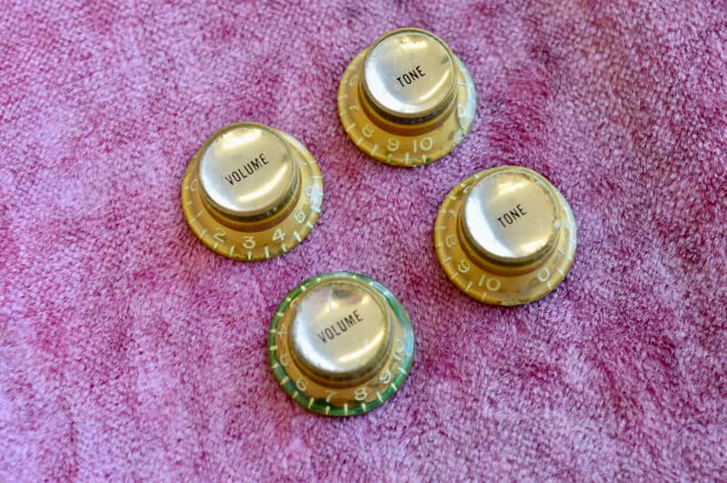 Vintage 1960s Gibson Gold Reflector Knob Set ES-335 SG Standard Custom Les Paul image 1