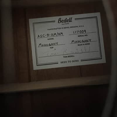 Bedell ASC-D-HM/HM Honduran Mohagany Dreadnought Acoustic Electric Guitar image 9