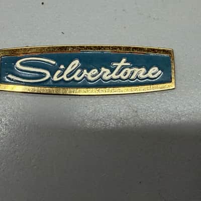 Silvertone Guitar Headstock Logo Teisco Shark 60s Emblem Badge image 1