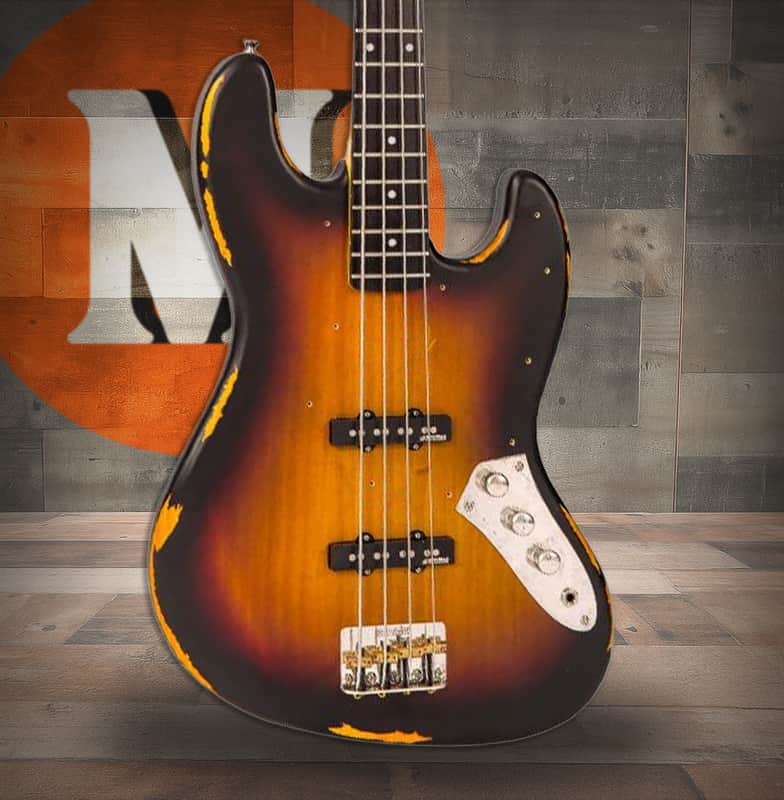 Vintage VJ74 ICON Bass - Distressed Sunset Sunburst | Reverb