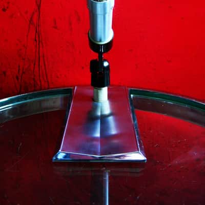 Vintage 1950's Shure 777 / 777S satin chrome crystal microphone harp mic Hi Z w mic clip and Ampex stand PROP REPAIR image 4