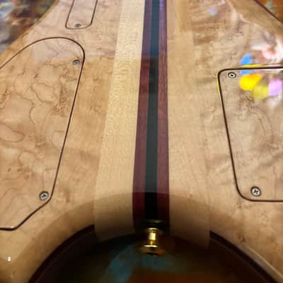 Alembic Dragon Wing Deluxe 5A Quilted Maple LED's 4 String Bass guitar 34" Scale image 11