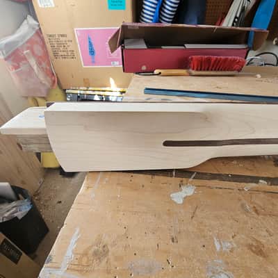 No Brand - 1Homemade other no name Modeled after Fender Jazz Neck 2000 - Wood color image 14