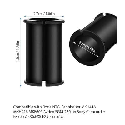 6 Pcs Microphone Shock Mount Rubber Spacer Tube Microphone Sleeve Washer Compatible With Sony Camcorder Rode Ntg, Sennheiser Mkh Shotgun Mic Fx3,Fs7,Fx6,Fx8,Fx9,Nx80,Fs5 image 2