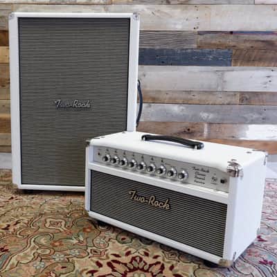 Two-Rock Classic Reverb Signature 50w Head + 212 Vertical Cabinet 2023 - White Tolex + Bluesbreaker Grill image 2