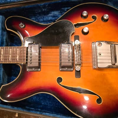 1973 Yamaha SA-50 Semi-Hollow MIJ Sunburst w/ Original Hardshell Case image 2