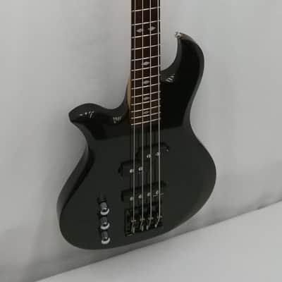 Lefty B.C. Rich JE Eagle Bass Guitar Black Gold Metallic Left Handed 34" Scale Diamond Inlays image 2