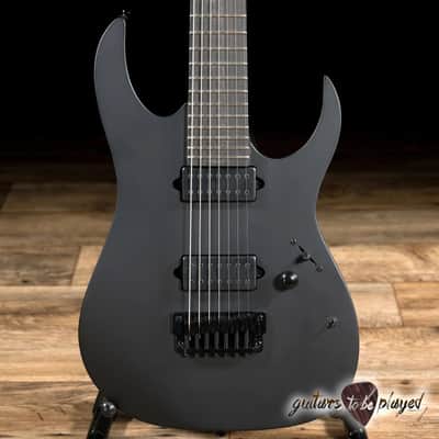 Ibanez RGIXL7 Iron Label 7-String Hardtail Guitar – Black Flat image 2