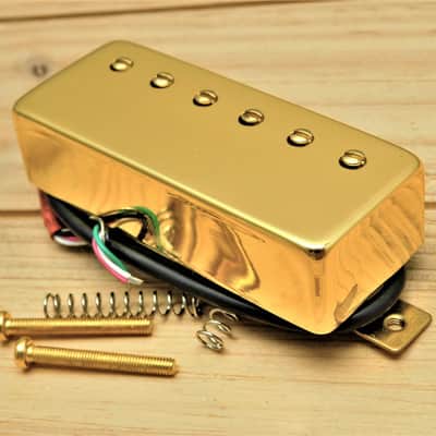 G.M. Mini Deluxe, Mini Humbucker Bridge Alnico Magnet Pickup Gold (50mm) image 5