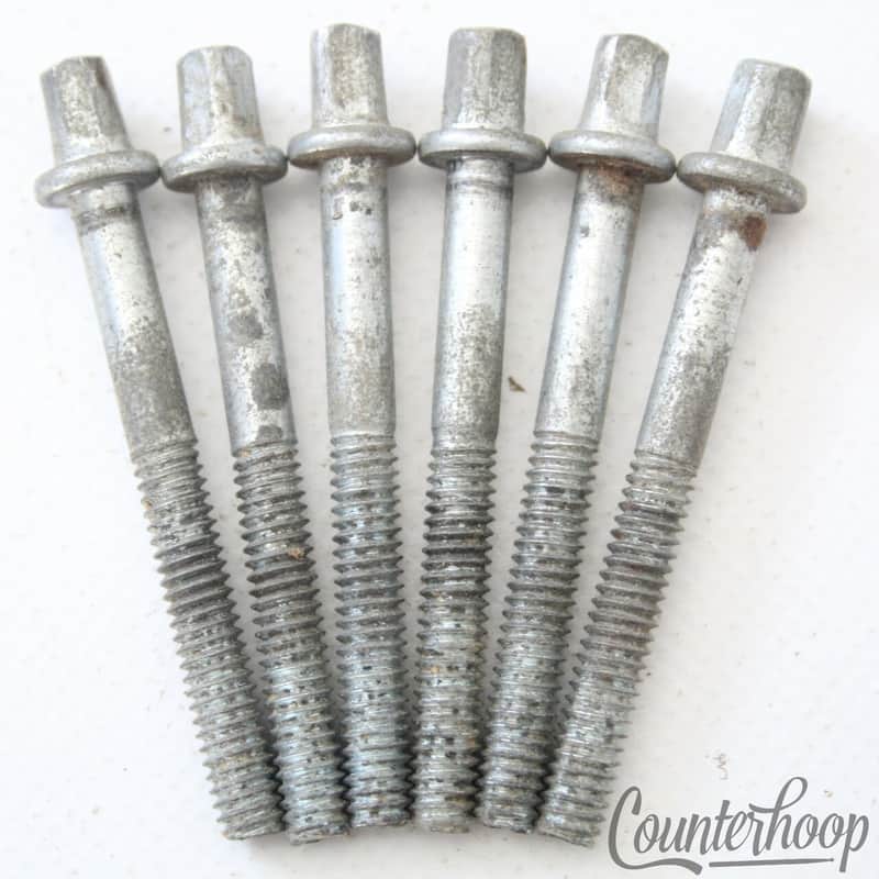 Leedy & Ludwig 6x 2" Tension T-Rods Snare/Tom Drum Vintage 40s-50s Hardware Part image 1