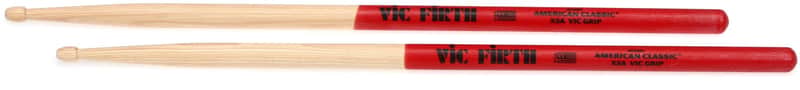 Vic Firth American Classic Drumsticks with Vic Grip - Extreme 5A - Wood Tip (5-pack) Bundle image 1