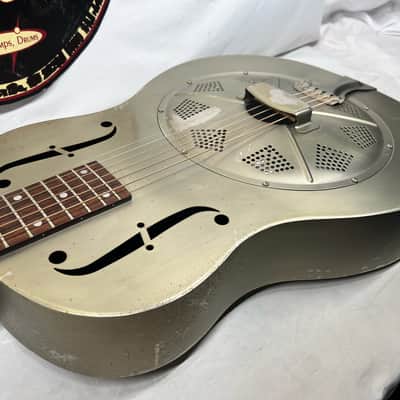 Regal RC-43 Antiqued Nickel-Plated Body Triolian Resonator Guitar image 20