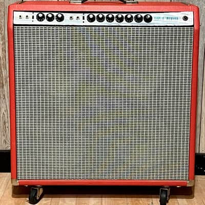 Rare 1974 Fender Super Reverb 2-Channel 40-Watt 4x10" Guitar Combo  Silverface, Red Tolex , Very Cool ! image 1