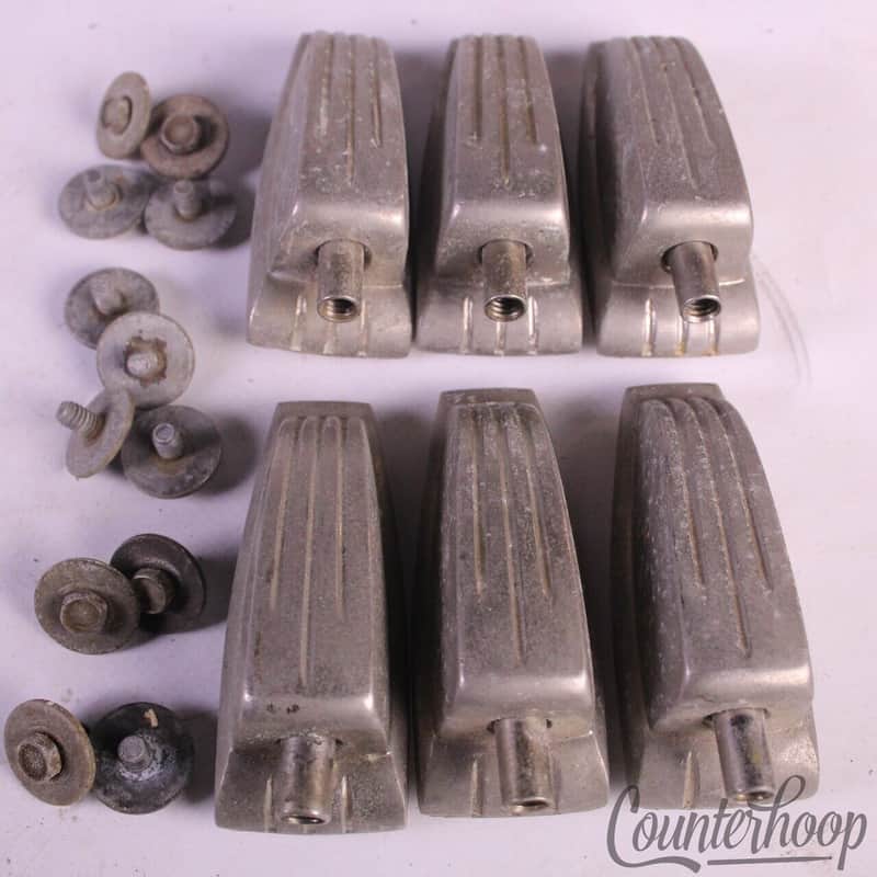 *Ludwig 6x Bass/Floor Tom Drum Lugs Large Classic Tension Lug Nickel WFL Vintage image 1