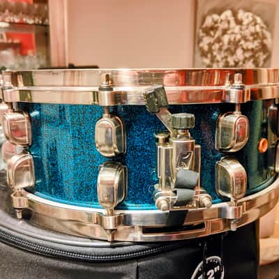 Tama Starclassic Snare Maple Focus Ring Limited Edition Blue Sparkle image 2