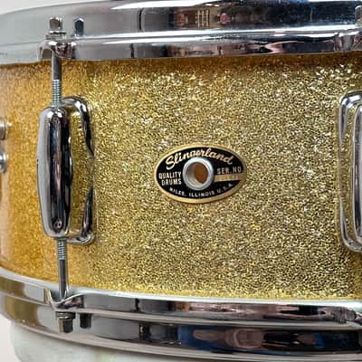 Slingerland 22/22/12/13/16/5.5x14" VIDEO Vintage 60's Drum Set - Gold Sparkle image 13
