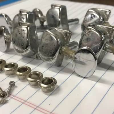 Vintage 3x3 Chrome Tuner Set With Ferrules & Screws image 4