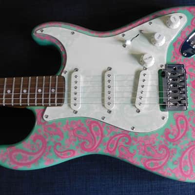 2006 Wilkins WRTS Pre-Production S-Style Electric Guitar  Pink Paisley ! image 11