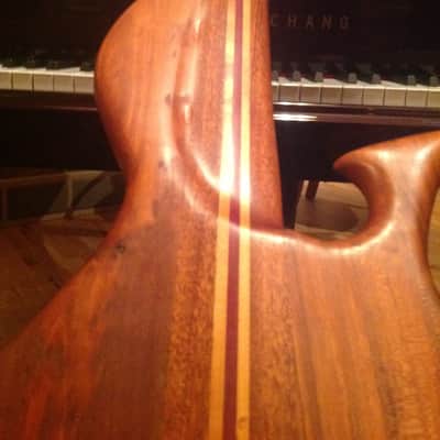 Wishbass Fretless Handmade 2010 Natural Cherry Left Handed image 15