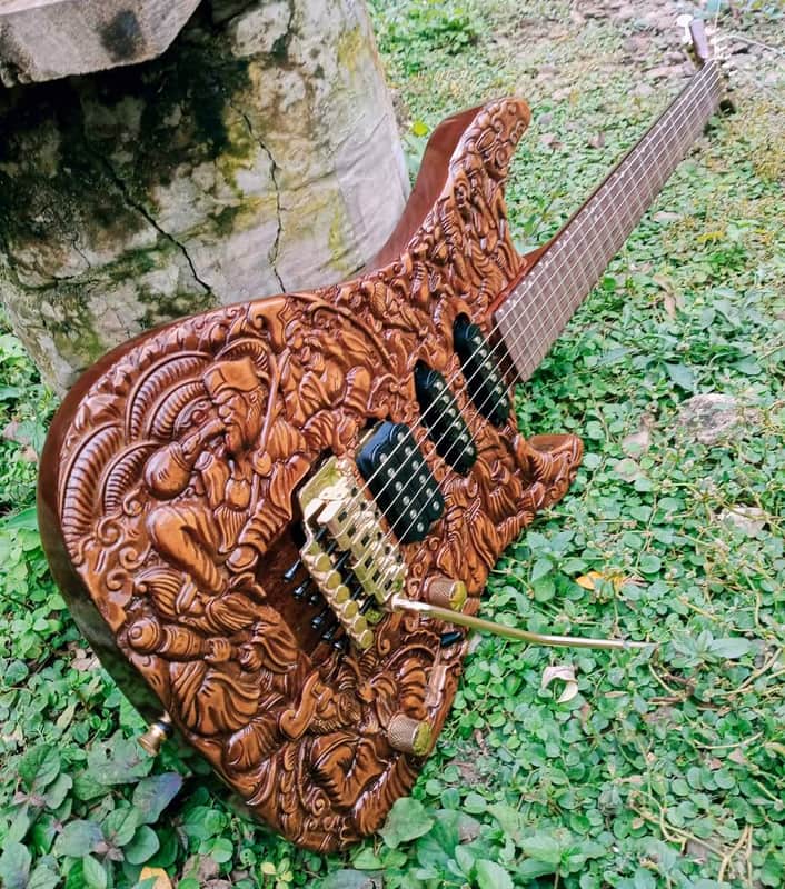 Hand-Carved Custom Electric Guitar “Empire Motif” | Artistic Engraving & Custom Inlay | Korean Hardware | Made to Order image 1