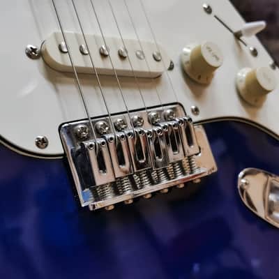 Jay Turser JT-300 Stratocaster SSS Electric Guitar, Dark Blue image 3