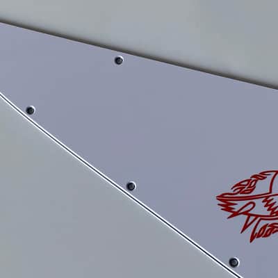 For Gibson Firebird Red 3D Logo Guitar Pickguard 3 Ply White image 6