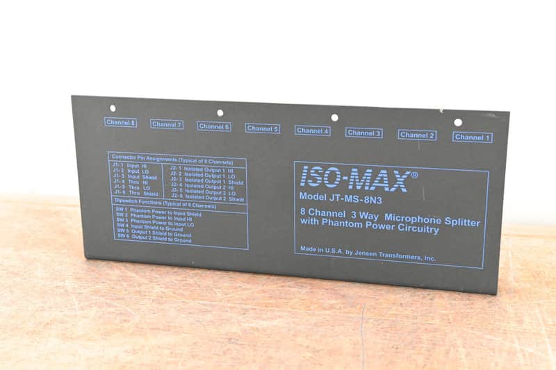 Jensen JT-MS-8N3 8-CH 3-Way Mic Splitter with Phantom Power Circuitry CG01KTR image 1