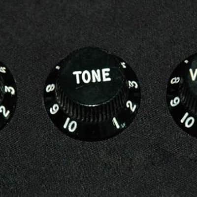 Vintage Original 76-79 Black Stratocaster Knob Set image 1