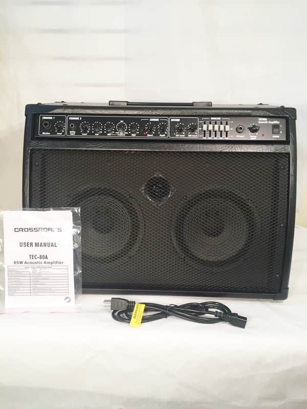 Crossroads 80 Watt Acoustic Guitar Amplifier-Two 8" Speakers with Tweeter and Effects image 1