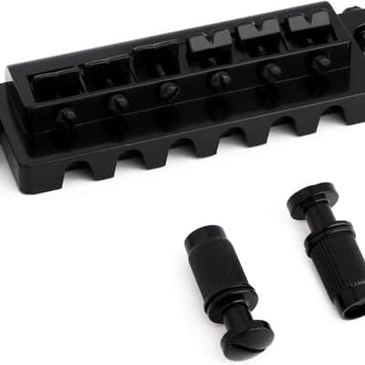 Tune-O-Matic Wraparound Bridge Stop Tailpiece Wrap Around Adjustable Combination Saddle Bridge Tailpiece for 6 String Les Paul LP Style Electric Guitar Parts Full Set Black. image 1