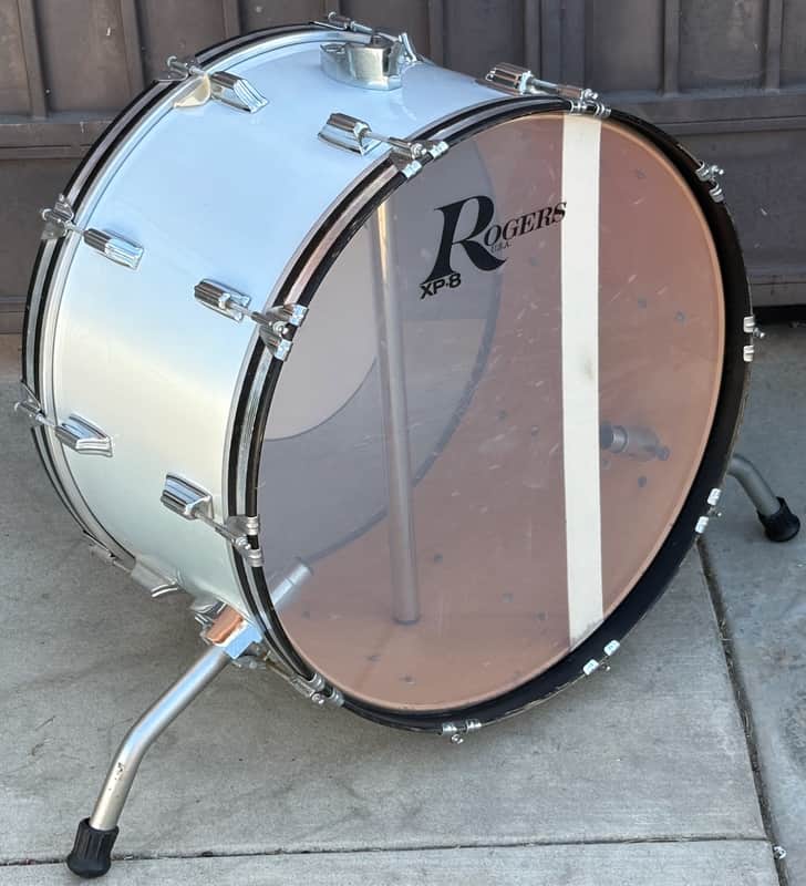 Vintage Rogers XP-8 Big R 24" Bass Kick Silver Mist Maple Shell for Drum Set image 1