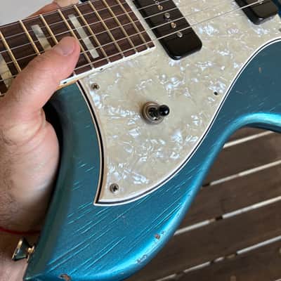 YouTube Vid in description Novo Serus J Lake Placid Blue over 64 sunburst binding electric guitar p90 case image 19