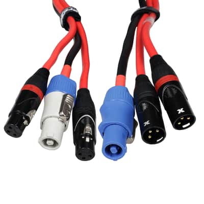 Power Cable w/ PowerCon Blue & (2) XLR Male to Gray & (2) XLR Female 100 ft image 2