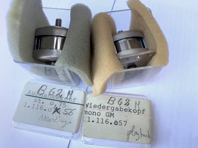 STUDER B62 Mono Heads Original heads 1.116.056 1.116.057 A80 tape deck image 1
