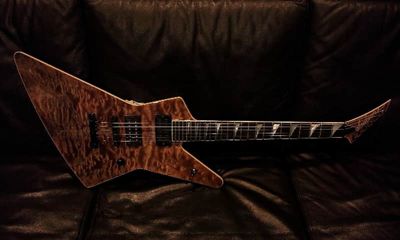 Jackson USA Custom Shop Explorer '94 ex. Marty Friedman (Megadeth era) Transblack Quilt Top image 1