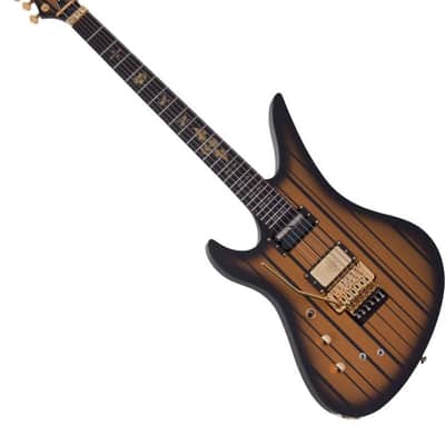 Schecter Custom-S Left-Handed Electric Guitar Satin Gold Burst image 4