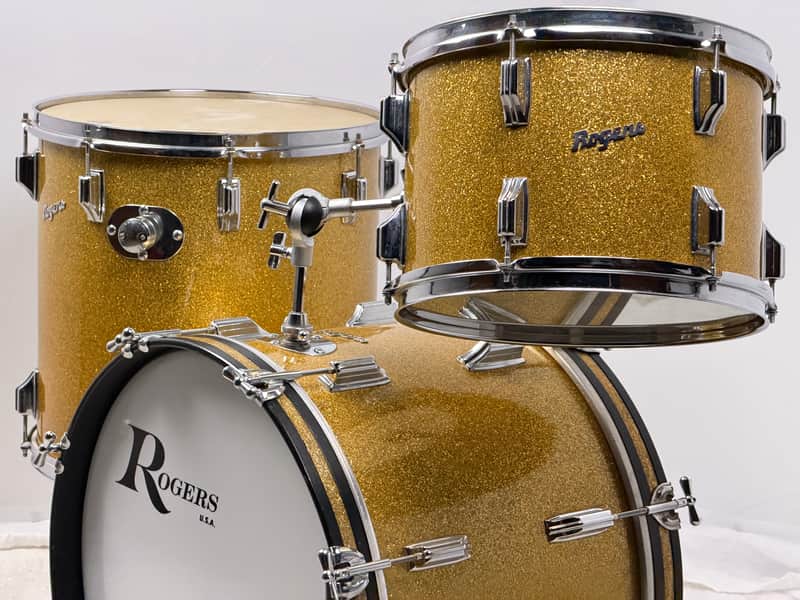 Immagine Rogers 20/13/16" 1960's Cleveland-Era Drum Set - Gold Sparkle - 1