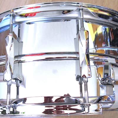 14" x 6.5" Premier 10-Lug Steel Beaded Shell Snare Drum - Vintage image 4