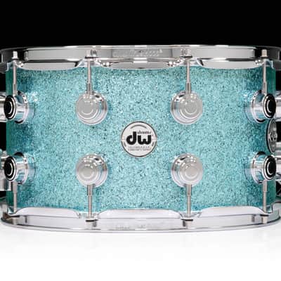 DW Collector’s Series SSC Maple 14x8 Snare Drum - Aqua Glass / Chrome image 1