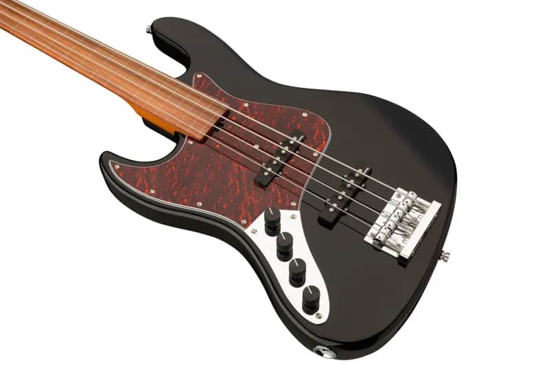 Sadowsky MetroExpress 21-Fret Vintage J/J Bass, Morado Fingerboard, Fretless With Lines, Lefthand, 4-String - Solid Black High Polish image 1