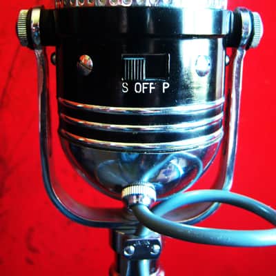 Vintage 1960's Olson M-102 dual crystal pill microphone w cable & Atlas stand RCA Calrad Monarch Lafayette Alrad image 8