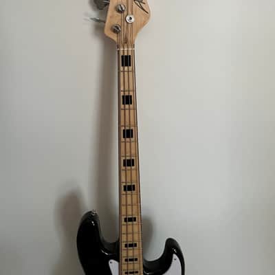 Austin AJB300BK Bass Electric Guitar 4 String Righthand Double Cut-A-Way AJB300BK Vintage Bass Black Solid Body image 3