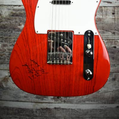 2007 Valley Arts T-Style Trans Red - John Hiatt signed image 2