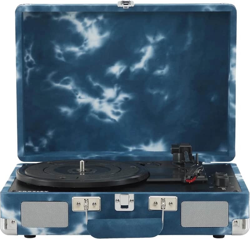 Crosley CR8005F-IN Cruiser Plus Vintage 3-Speed Bluetooth in/Out Suitcase Vinyl Record Player Turntable - Indigo image 1