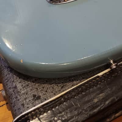 All original vintage 1965 pre-CBS L serial Fender Mustang in gorgeous Daphne blue! image 20