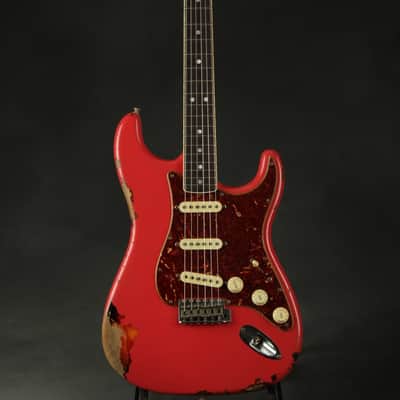 Fender Custom Shop LTD 60s Bound Neck Heavy Relic Stratocaster - Fiesta Red over Three Tone Sunburst image 2