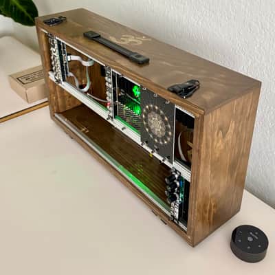6Ux104HP Portable Eurorack Case Powered Dark Walnut Module and Cables image 3