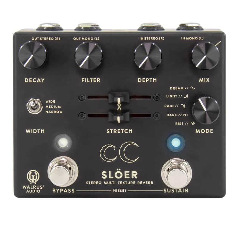 New Walrus Audio Slöer Stereo Ambient Reverb Black Guitar Effects Pedal Sloer image 1
